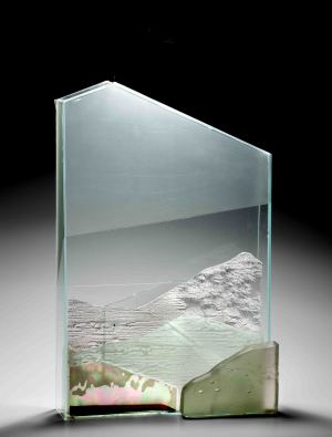 Landscape, Assemblage, Glass and wax, 2012, 60X40X10 cm
